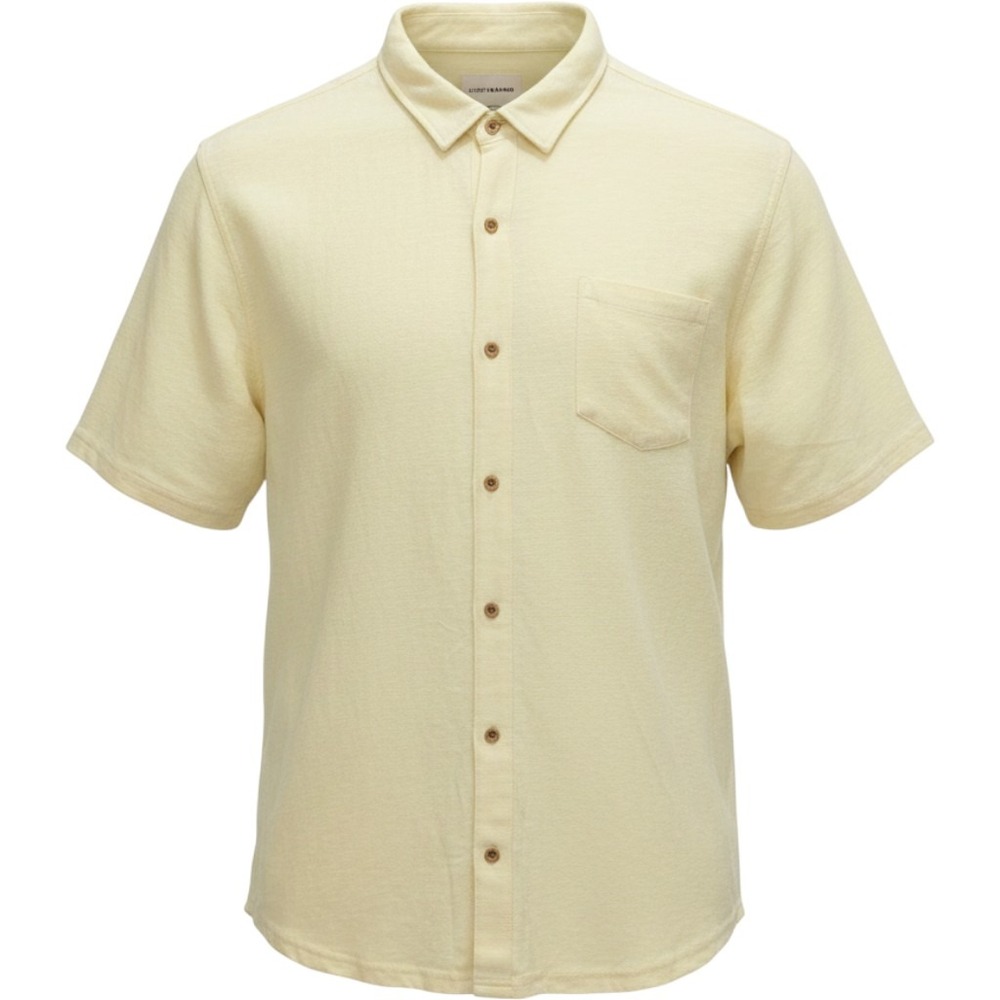 Lucky Brand Mens XXL Mellow Yellow Slub Cotton Linen Blend Polo Shirt NWT